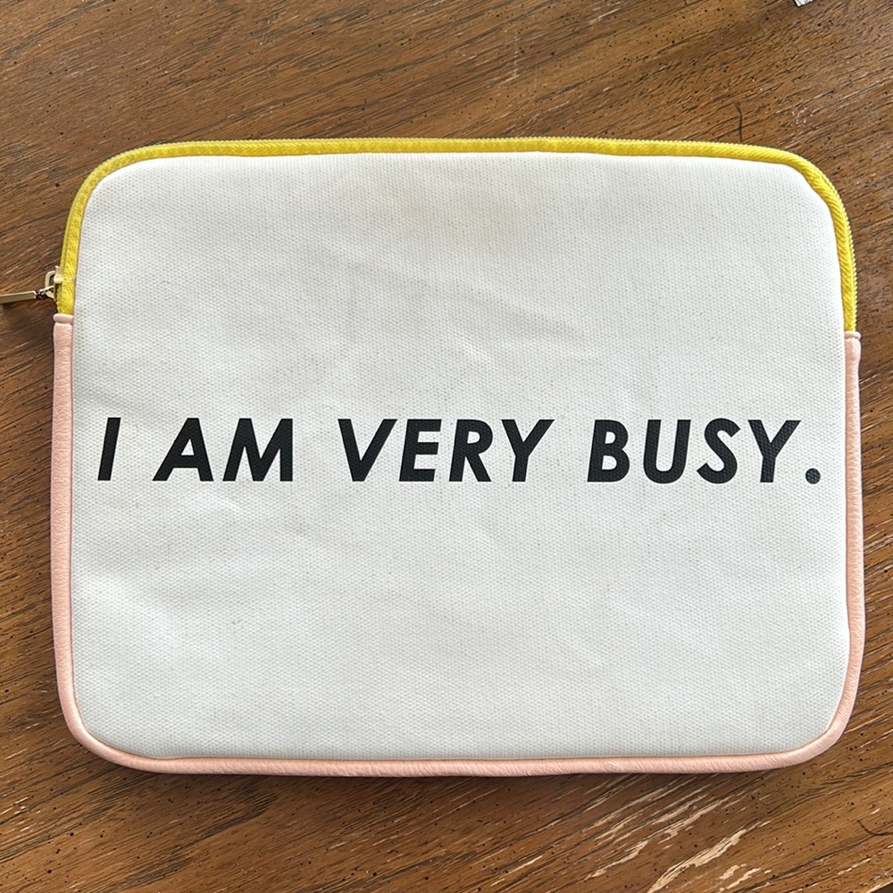 Ban.do I Am Very Busy padded iPad tablet zipper tech pouch